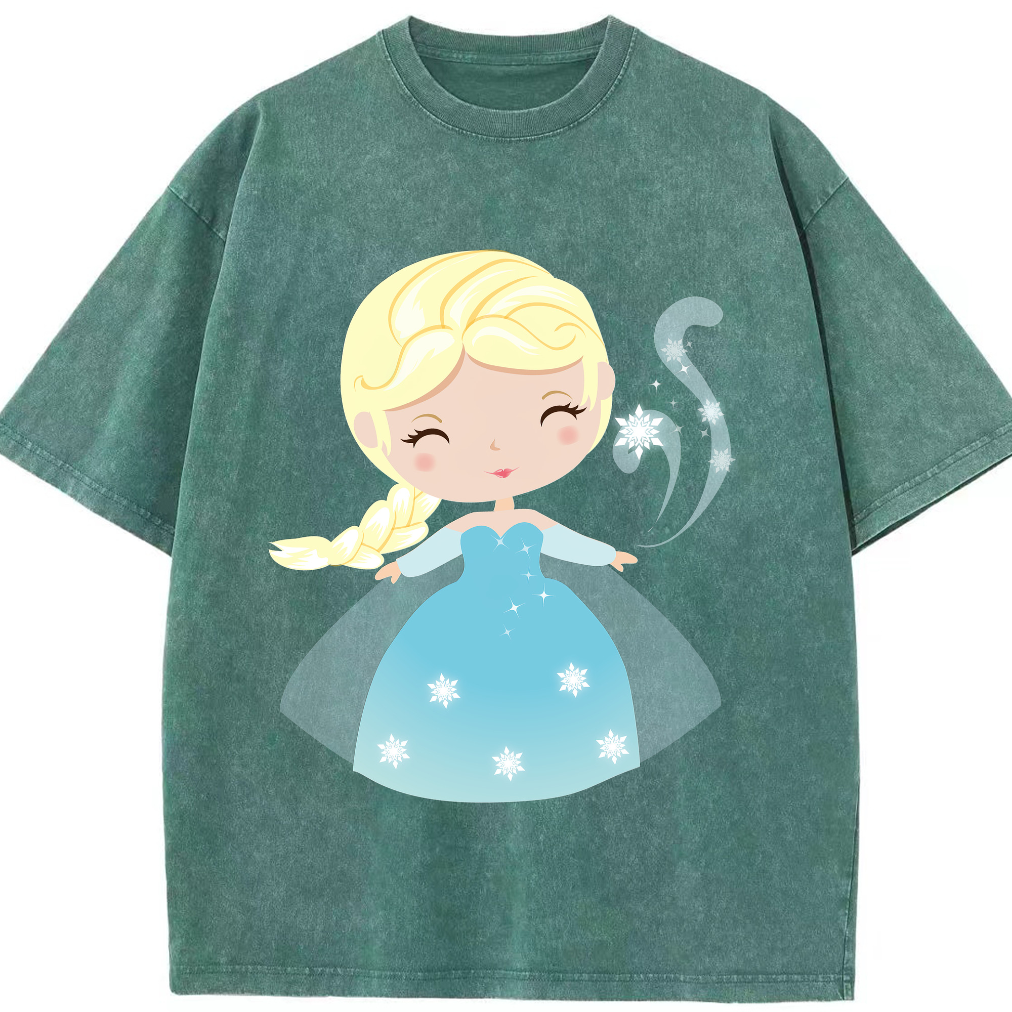 （画像用） アナと雪の女王 アンナ エルサ Frozen Anna Elsa 綿100% ヴィンテージ風 半袖Tシャツ（フロントプリント）